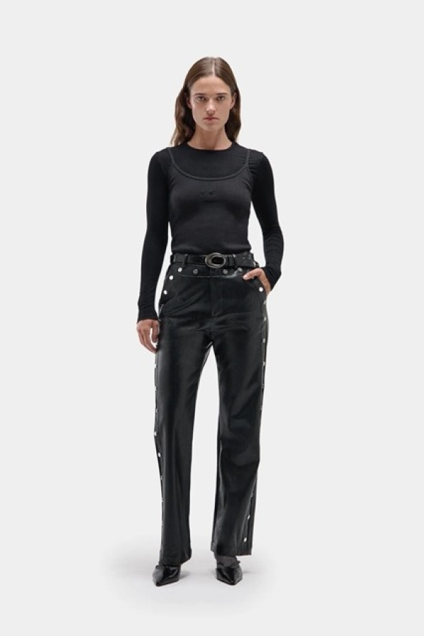 BLONDIE BLACK PANTS WITH METALLIC BUTTONS
