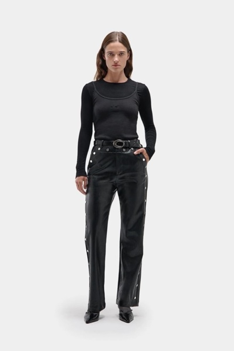 BLONDIE BLACK PANTS WITH METALLIC BUTTONS