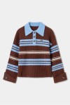 GRAZ BROWN STRIPED POLO BLOUZE