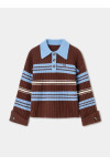 GRAZ BROWN STRIPED POLO BLOUZE