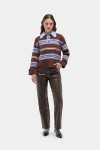 GRAZ BROWN STRIPED POLO BLOUZE