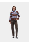 GRAZ BROWN STRIPED POLO BLOUZE