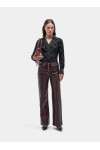 HORUS BURGUNDY TEXTURED PANTS