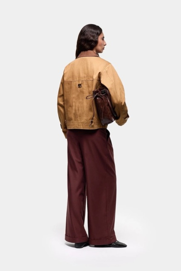 NEXA SERGE CAMEL JACKET WITH DARKER COLLAR