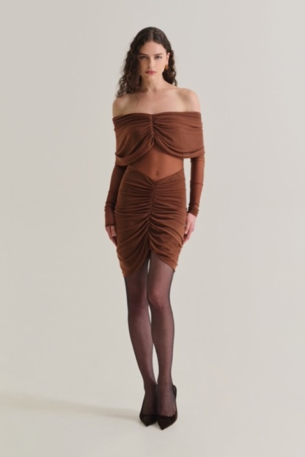 DIONE DRESS BROWN
