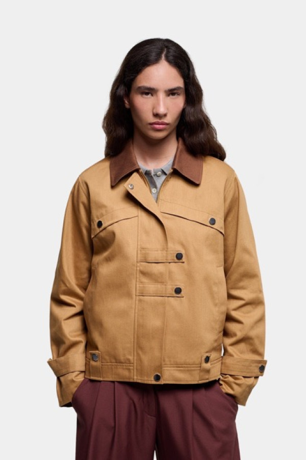 NEXA SERGE CAMEL JACKET WITH DARKER COLLAR