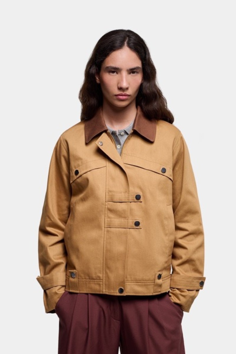 NEXA SERGE CAMEL JACKET WITH DARKER COLLAR