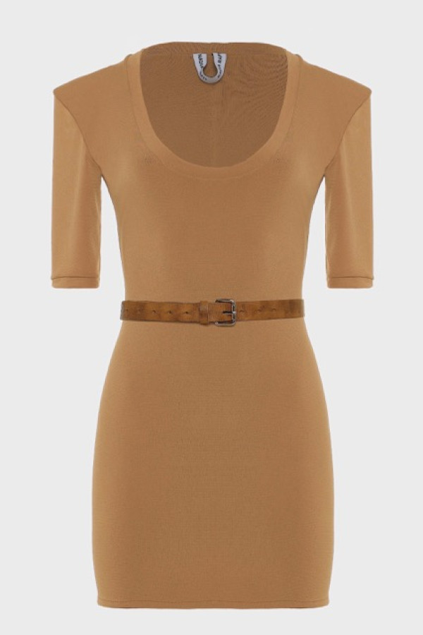 EARTH MINI DRESS BROWN