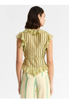 BETTINA YELLOW STRIPED WRAP BLOUSE