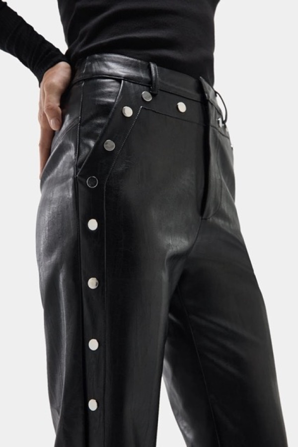 BLONDIE BLACK PANTS WITH METALLIC BUTTONS