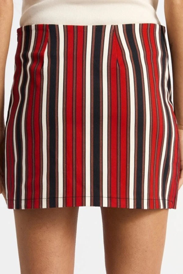 NOA RED STRIPED MINI SKIRT