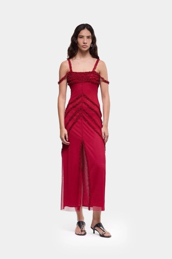 ARABELLA BURGUNDY LONG DRESS