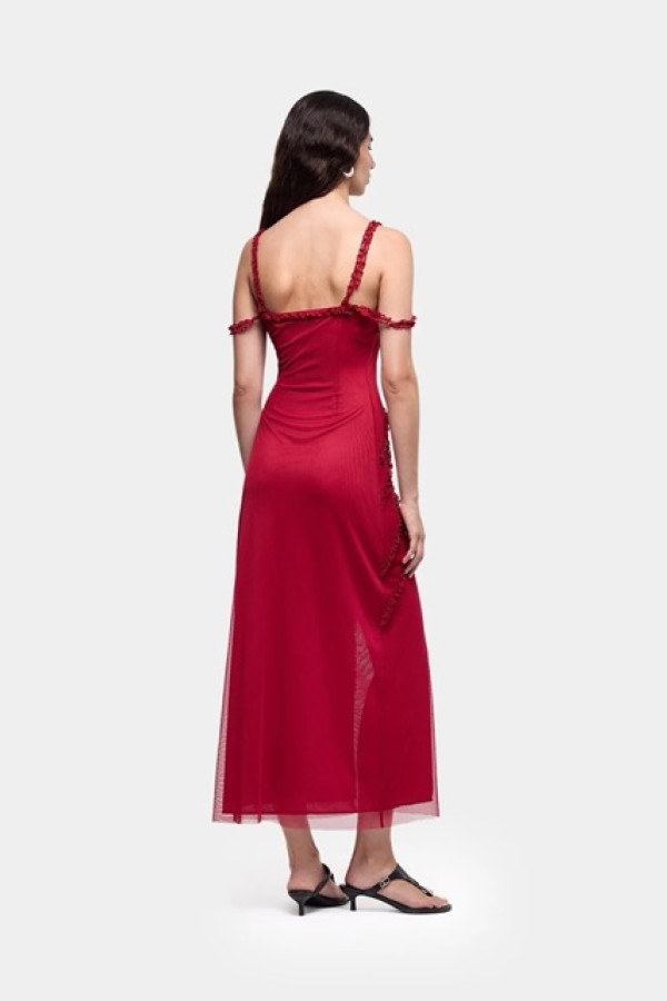 ARABELLA BURGUNDY LONG DRESS