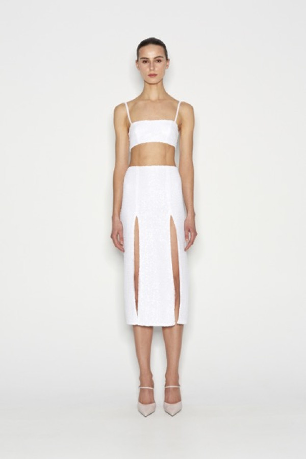 COCO NIGHT SKIRT AND TOP WHITE