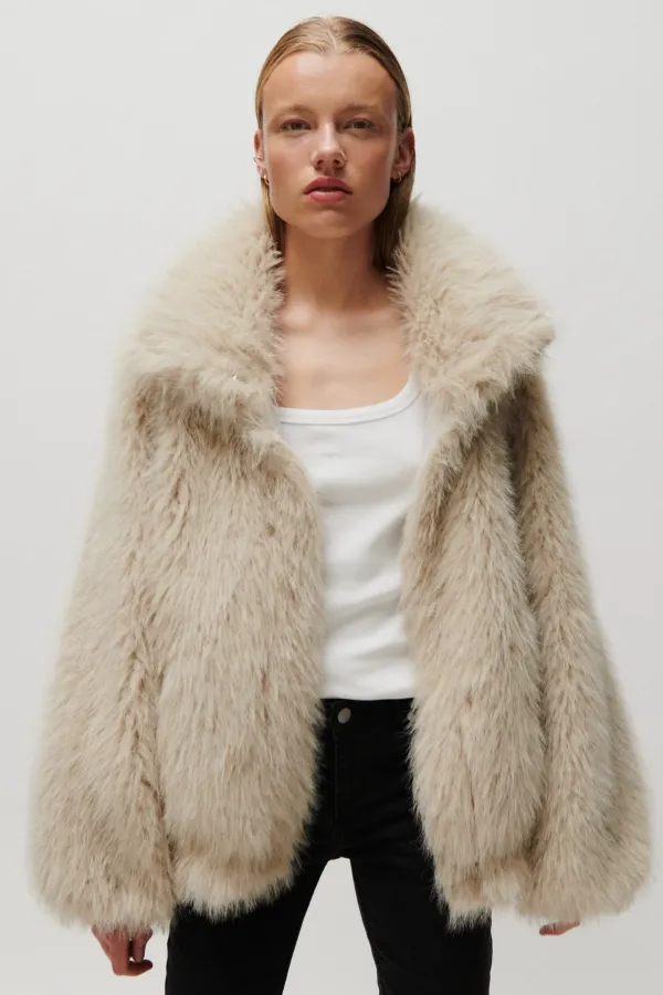 Rabbi Faux Fur Jacket – Brown Rice