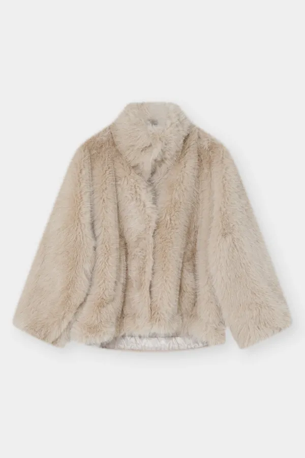 Rabbi Faux Fur Jacket – Μπεζ