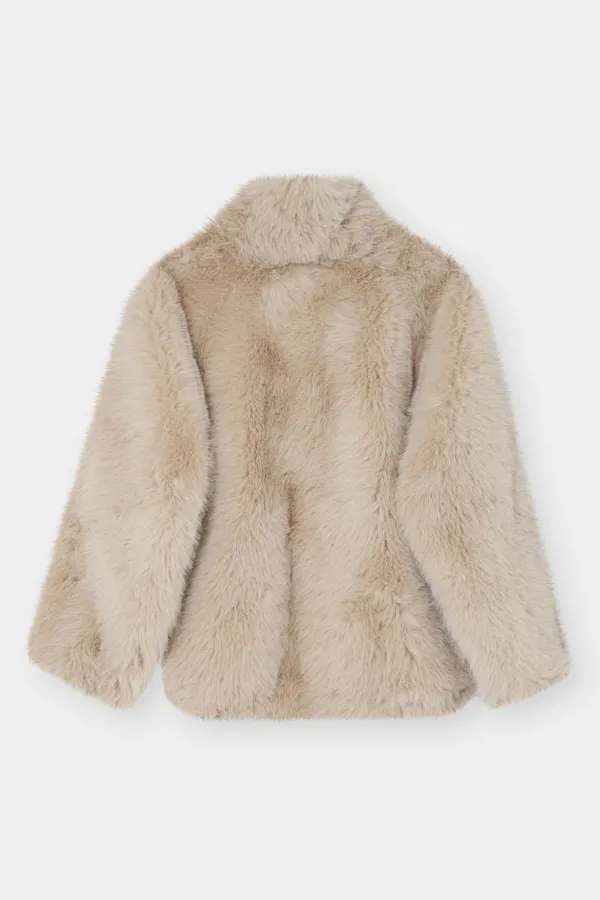 Rabbi Faux Fur Jacket – Μπεζ