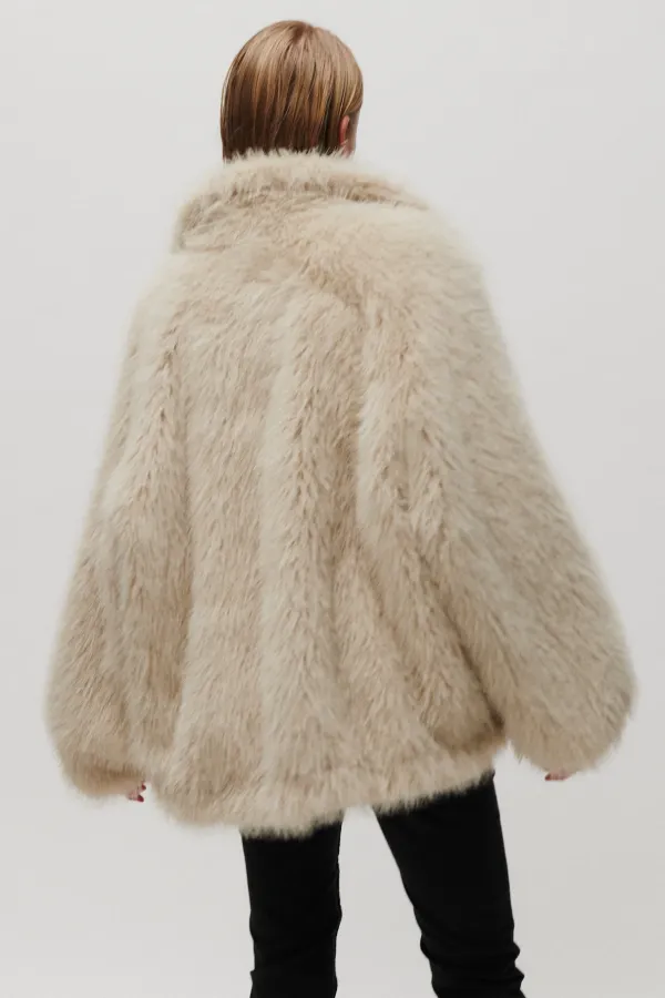 Rabbi Faux Fur Jacket – Μπεζ