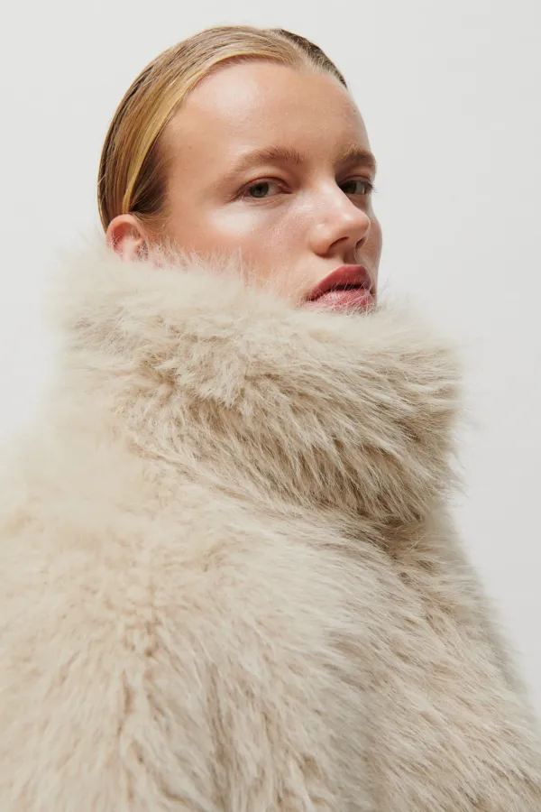 Rabbi Faux Fur Jacket – Brown Rice