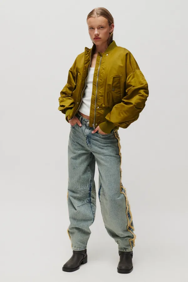 Mir Cropped Bomber Jacket – Πράσινο
