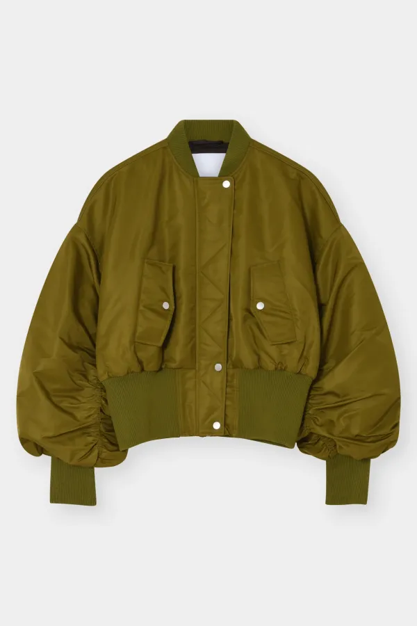 Mir Cropped Bomber Jacket – Πράσινο