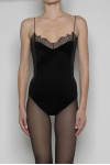 DONATELLA VELVET BODYSUIT WITH LACE 