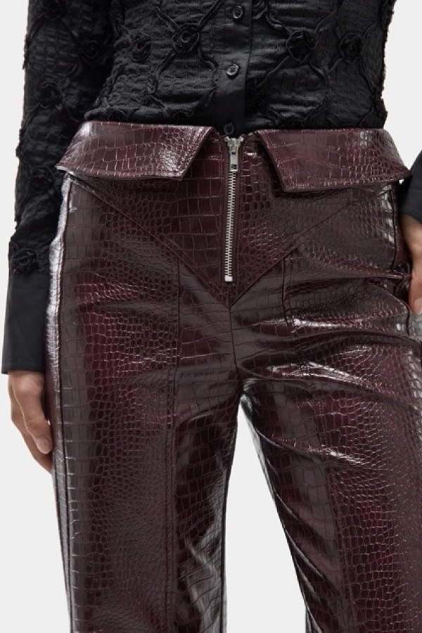 HORUS BURGUNDY TEXTURED PANTS