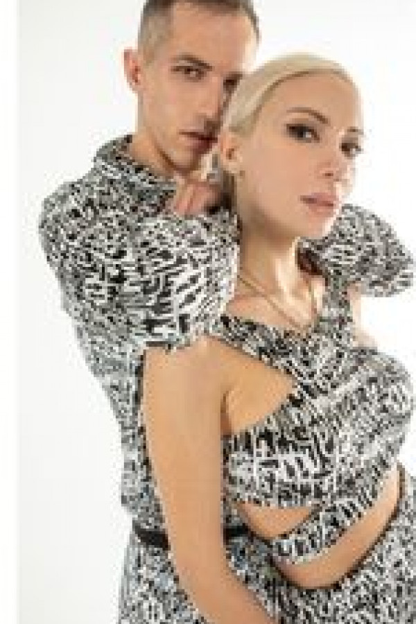 PRINTED PAINTING VELVET TOP 