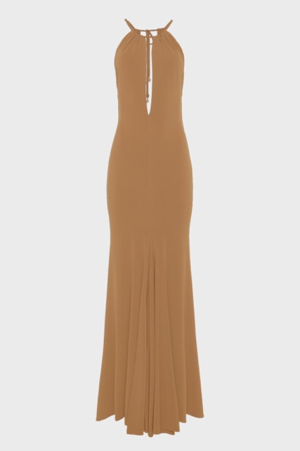 EARTH LONG DRESS BROWN
