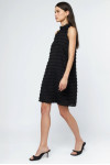 BLACK SHORT HALTER DRESS WITH FRINGES 