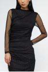 DRESS IN BLACK PLUMETI MESH