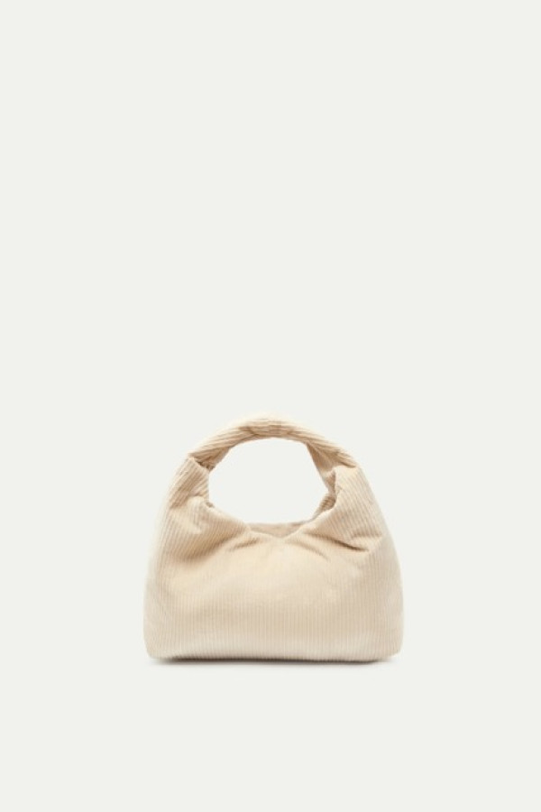  WHITE CORDUROY SHOULDER BIG BAG