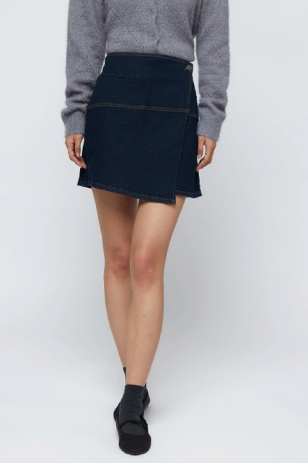 BLUE DENIM MINI SKIRT