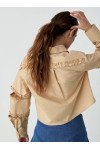 MUNA SAND CUT-OUT SHIRT WITH RUFFLES