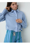 ROXANE BLUE RUCHED SHIRT