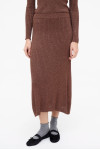 MARRON MIDI SKIRT WITH KNIT TOP
