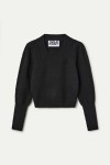 BLACK KNIT TOP WITH SQUARE NECK