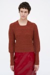 RED CARDIGAN WITH CROCHET FLOWERS 