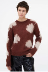SANTINI PRINTED JACQUARD SWEATER WITH ROUND NECK