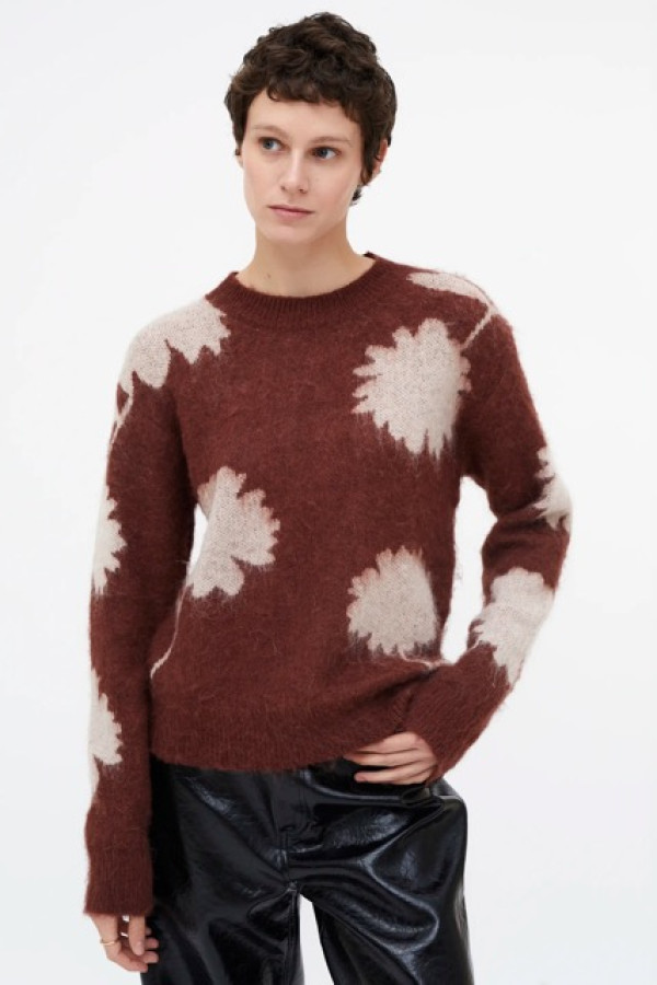 SANTINI PRINTED JACQUARD SWEATER WITH ROUND NECK