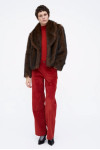 SHORT BROWN FUR EFFECT COAT