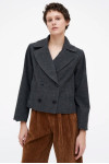 SHORT GRAY DOUBLE BREASTED JACKET