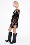 MALVA VELVET SKIRT WITH VELVET PRINT BLOUZE 