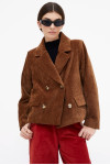LIHGT BROWN VELVET EGGECT BLAZER 