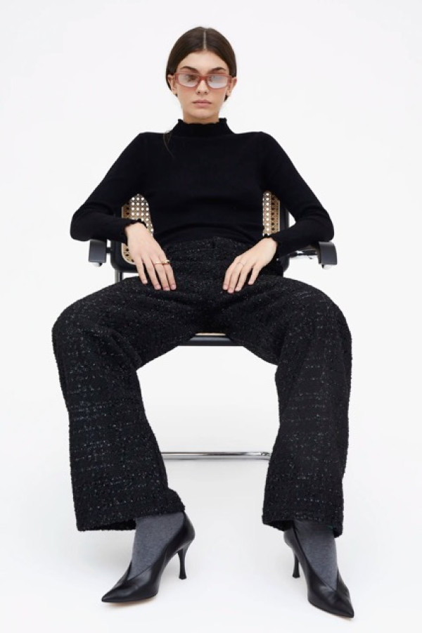 BLACK TWEED TROUSERS