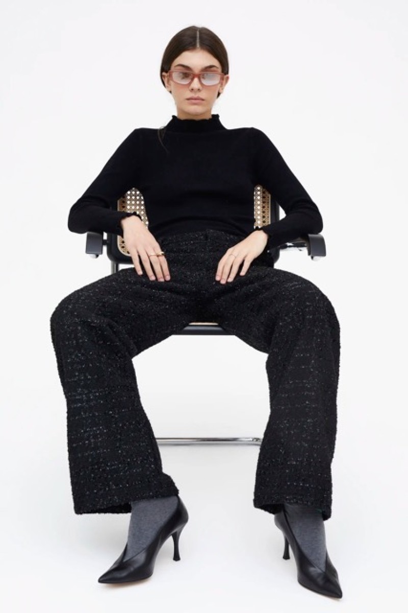 BLACK TWEED TROUSERS