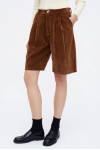 HIGH WAISTED BERMUDA SHORTS WITHA VELVETY EFFECT 