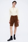 HIGH WAISTED BERMUDA SHORTS WITH VELVETY EFFECT