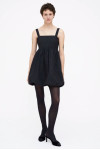 SHORT BLACK DRESS COTTON POPLIN