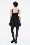 SHORT BLACK DRESS COTTON POPLIN